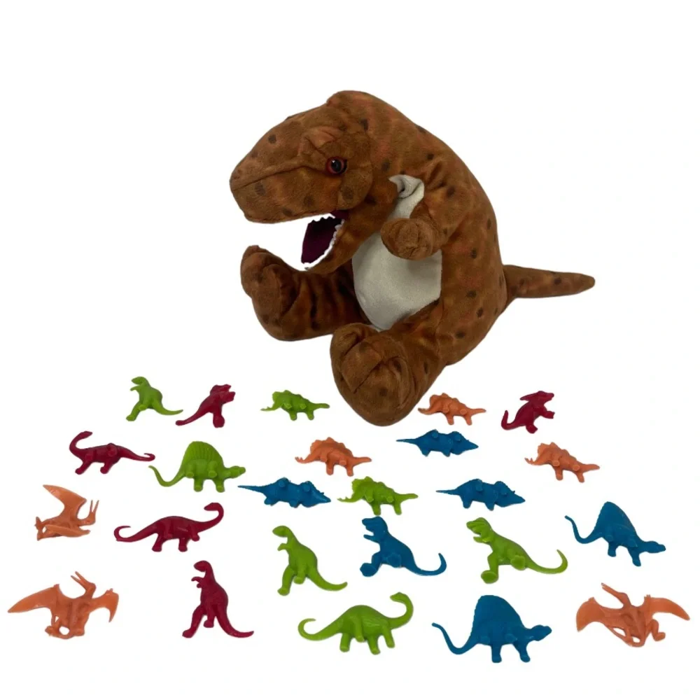 Dinosaur T-Rex Plush Action Figures Lot Y2K Vintage Toy Set 25 Pc Animals Bundle